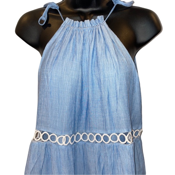 Blue and white halter swing dress - size M - Picture 3 of 4